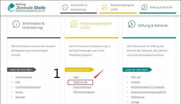 德国新包装法注册步骤一